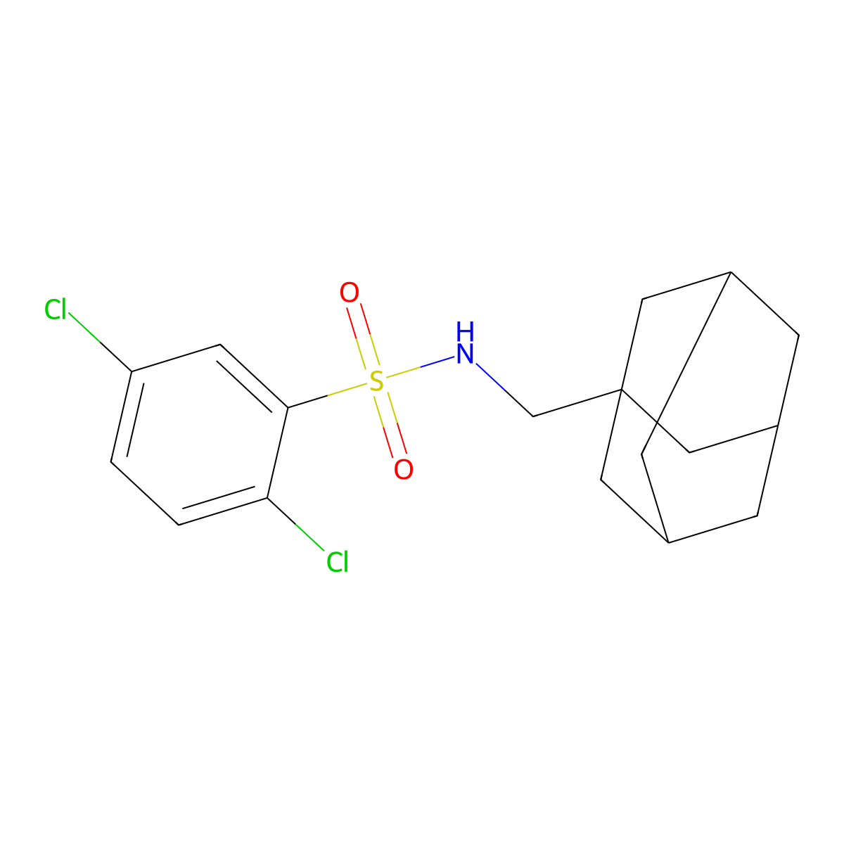 N-(1-adamantylmethyl)-2,5-dichlorobenzenesulfonamide molecular structure, CAS 681852-15-3