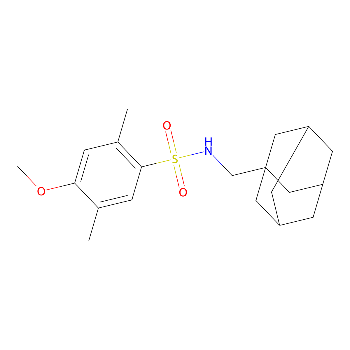 N-[(adamantan-1-yl)methyl]-4-methoxy-2,5-dimethylbenzene-1-sulfonamide molecular structure, CAS 681852-17-5