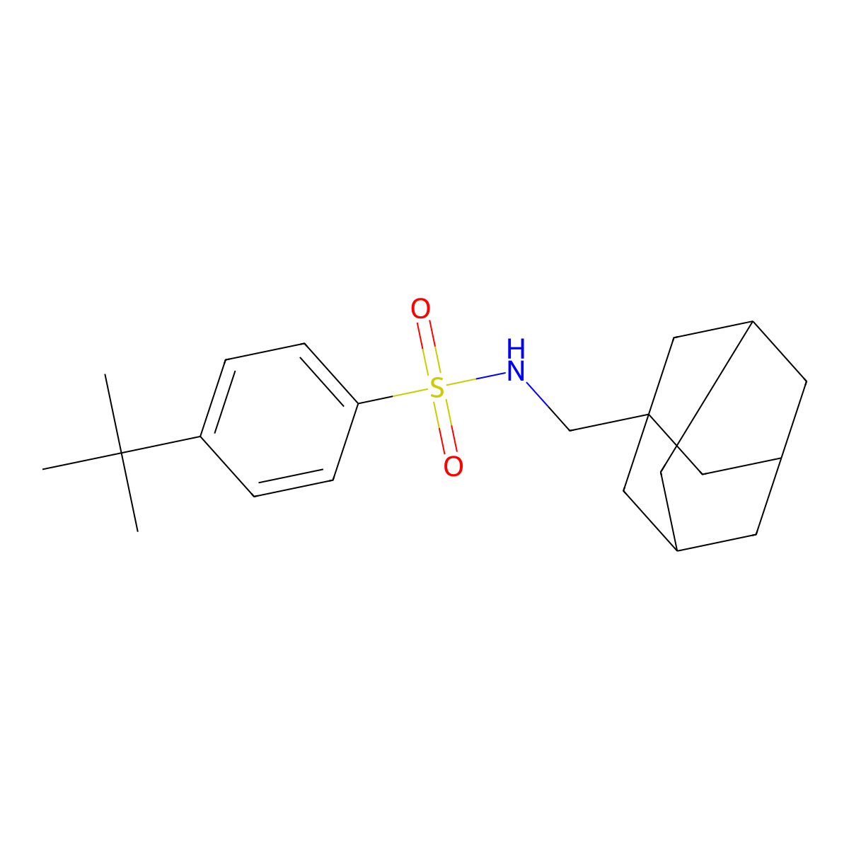 Benzenesulfonamide, N-(adamantan-1-yl)methyl-4-tert-butyl- molecular structure, CAS 681852-18-6
