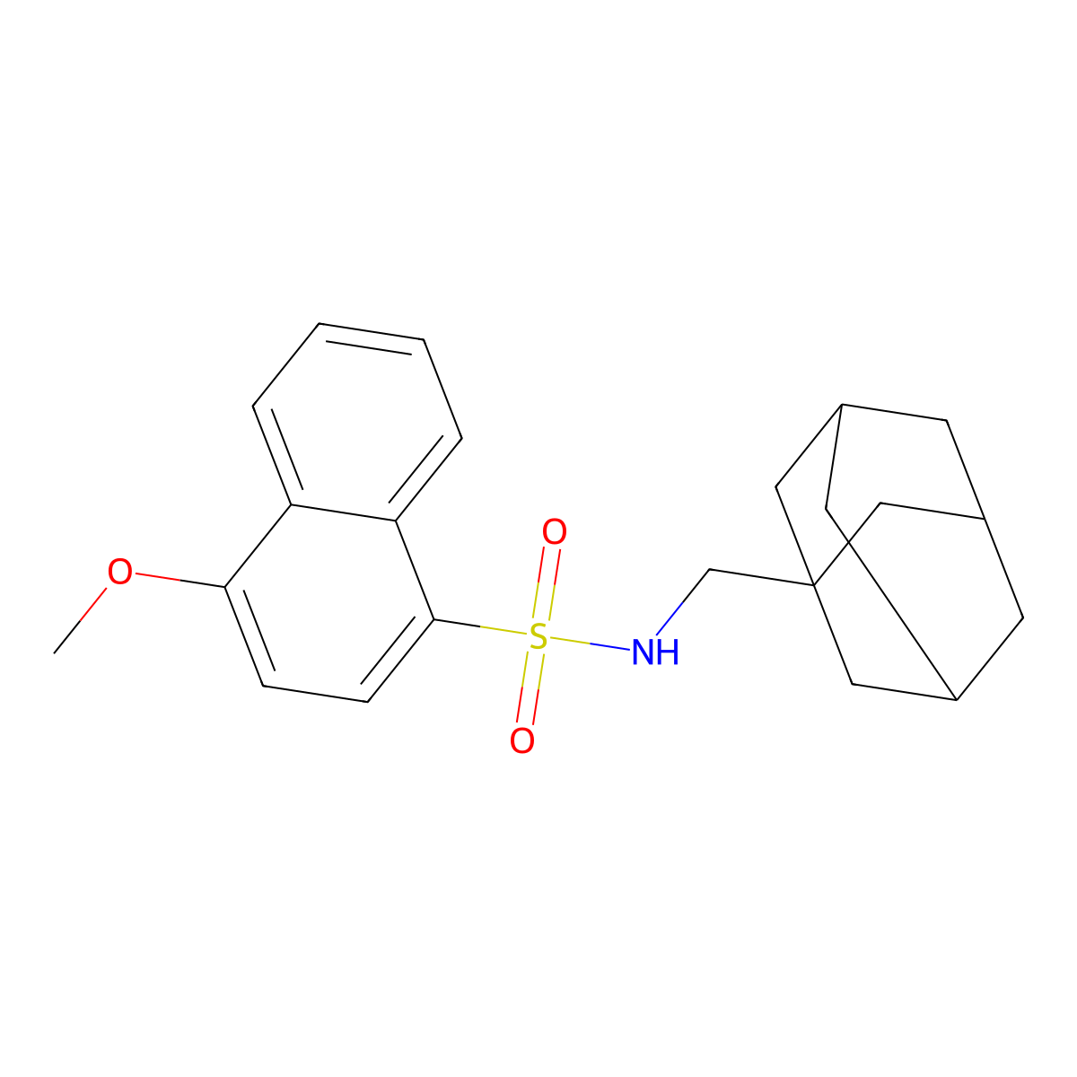 N-[(adamantan-1-yl)methyl]-4-methoxynaphthalene-1-sulfonamide molecular structure, CAS 681852-24-4