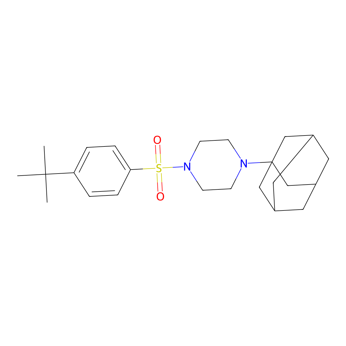 4-Adamantanyl-1-{[4-(tert-butyl)phenyl]sulfonyl}piperazine molecular structure, CAS 681852-31-3