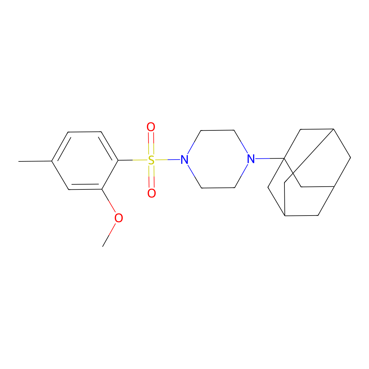 1-(Adamantan-1-yl)-4-(2-methoxy-4-methylbenzenesulfonyl)piperazine molecular structure, CAS 681852-36-8