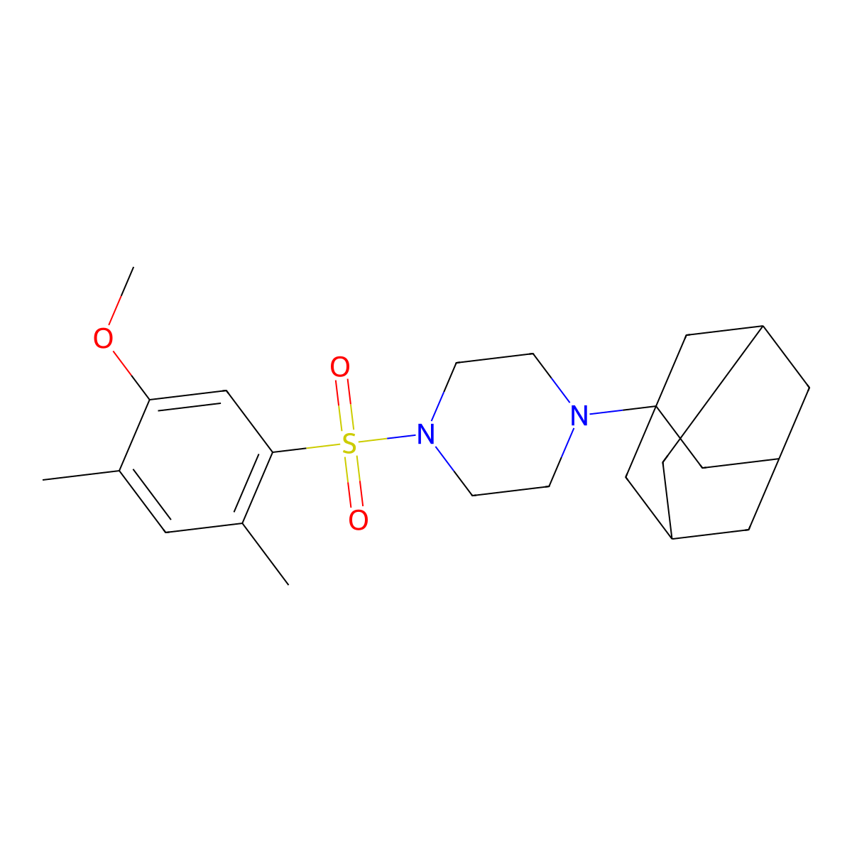 1-(1-Adamantyl)-4-[(5-methoxy-2,4-dimethylphenyl)sulfonyl]piperazine molecular structure, CAS 681852-37-9