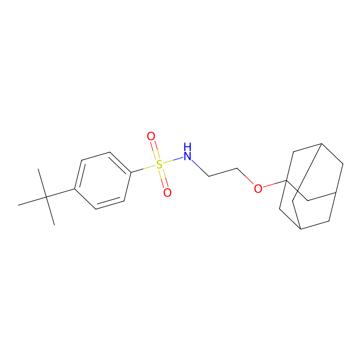 N-[2-(adamantan-1-yloxy)ethyl]-4-tert-butylbenzene-1-sulfonamide molecular structure, CAS 681852-40-4