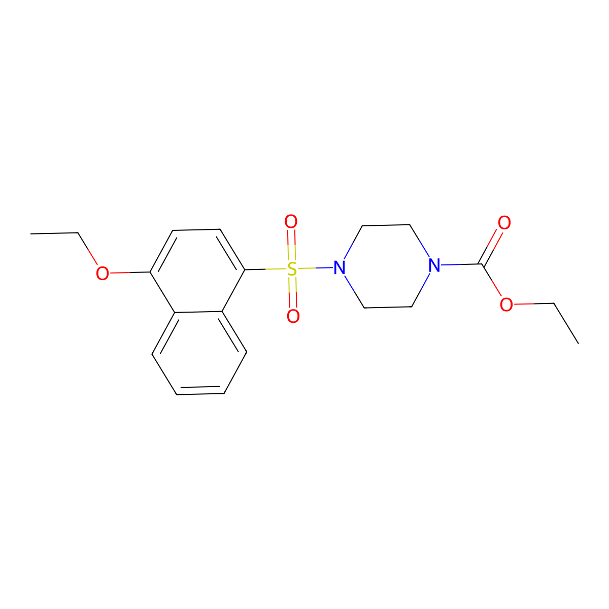 Ethyl 4-[(4-ethoxy-1-naphthyl)sulfonyl]piperazine-1-carboxylate molecular structure, CAS 681852-56-2