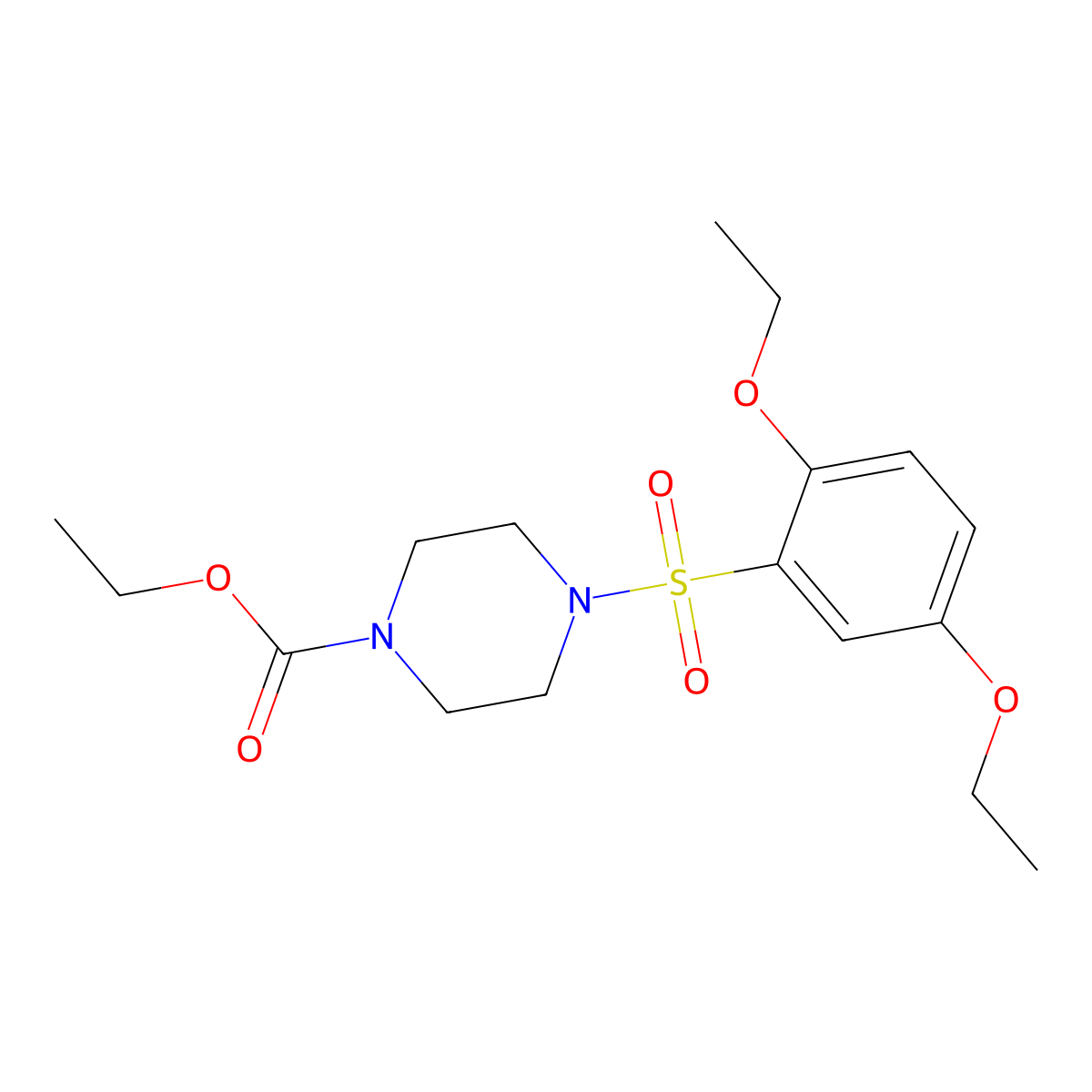 Ethyl 4-[(2,5-diethoxyphenyl)sulfonyl]piperazine-1-carboxylate molecular structure, CAS 681852-58-4