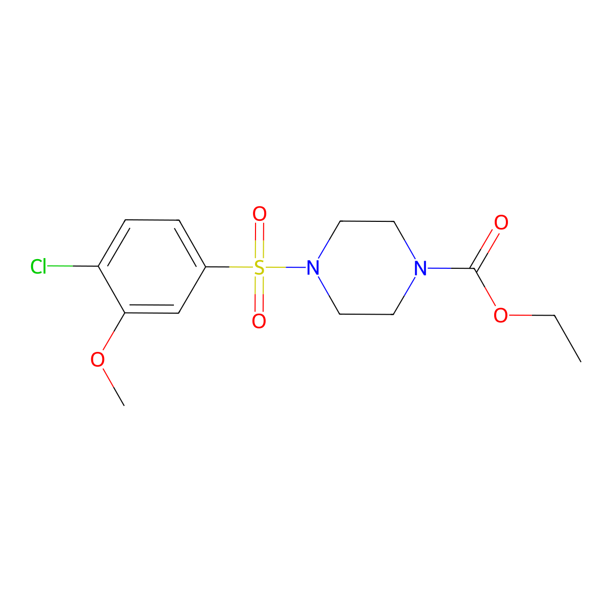 Ethyl 4-[(4-chloro-3-methoxyphenyl)sulfonyl]piperazine-1-carboxylate molecular structure, CAS 681852-60-8