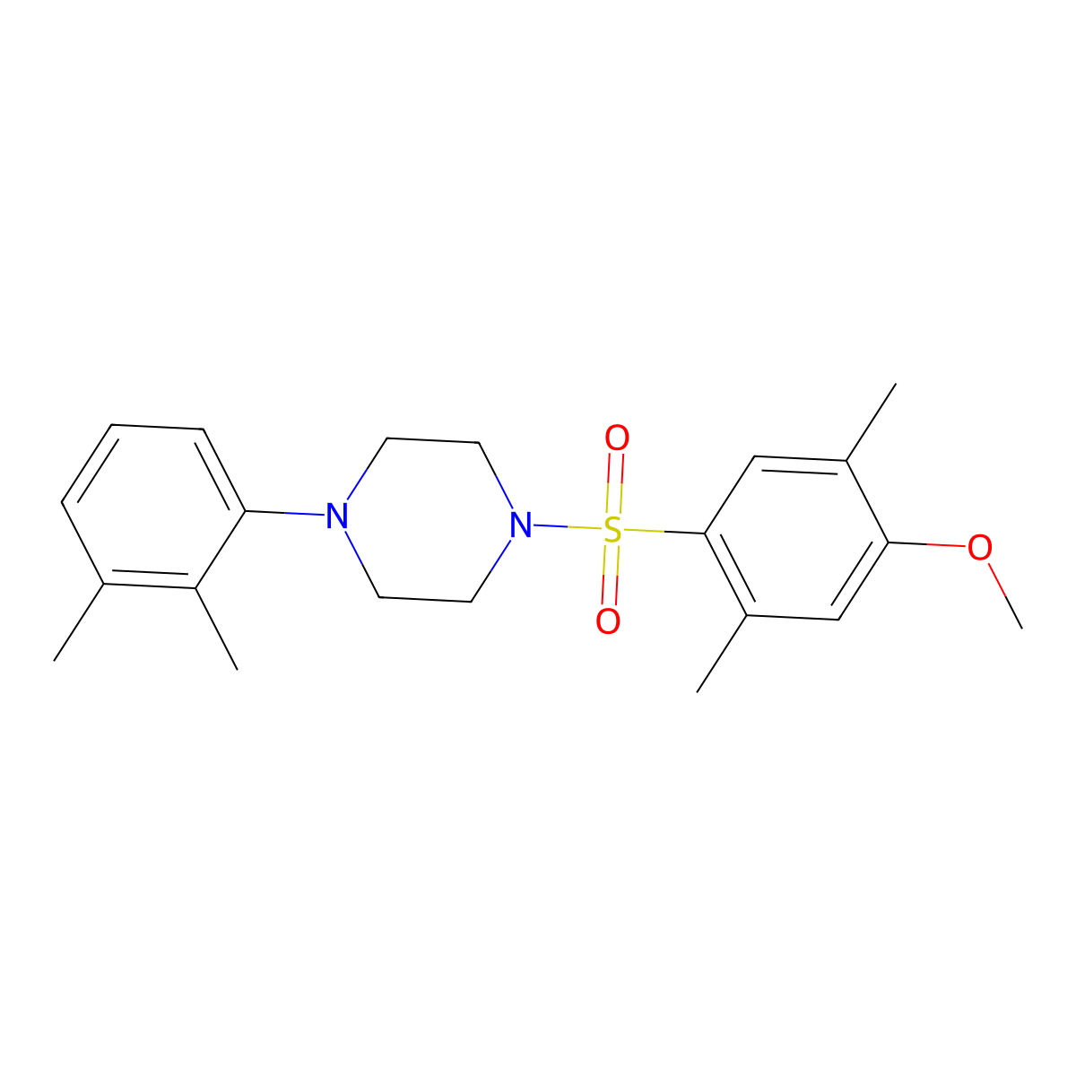 1-(2,3-Dimethylphenyl)-4-(4-methoxy-2,5-dimethylbenzenesulfonyl)piperazine molecular structure, CAS 681852-63-1