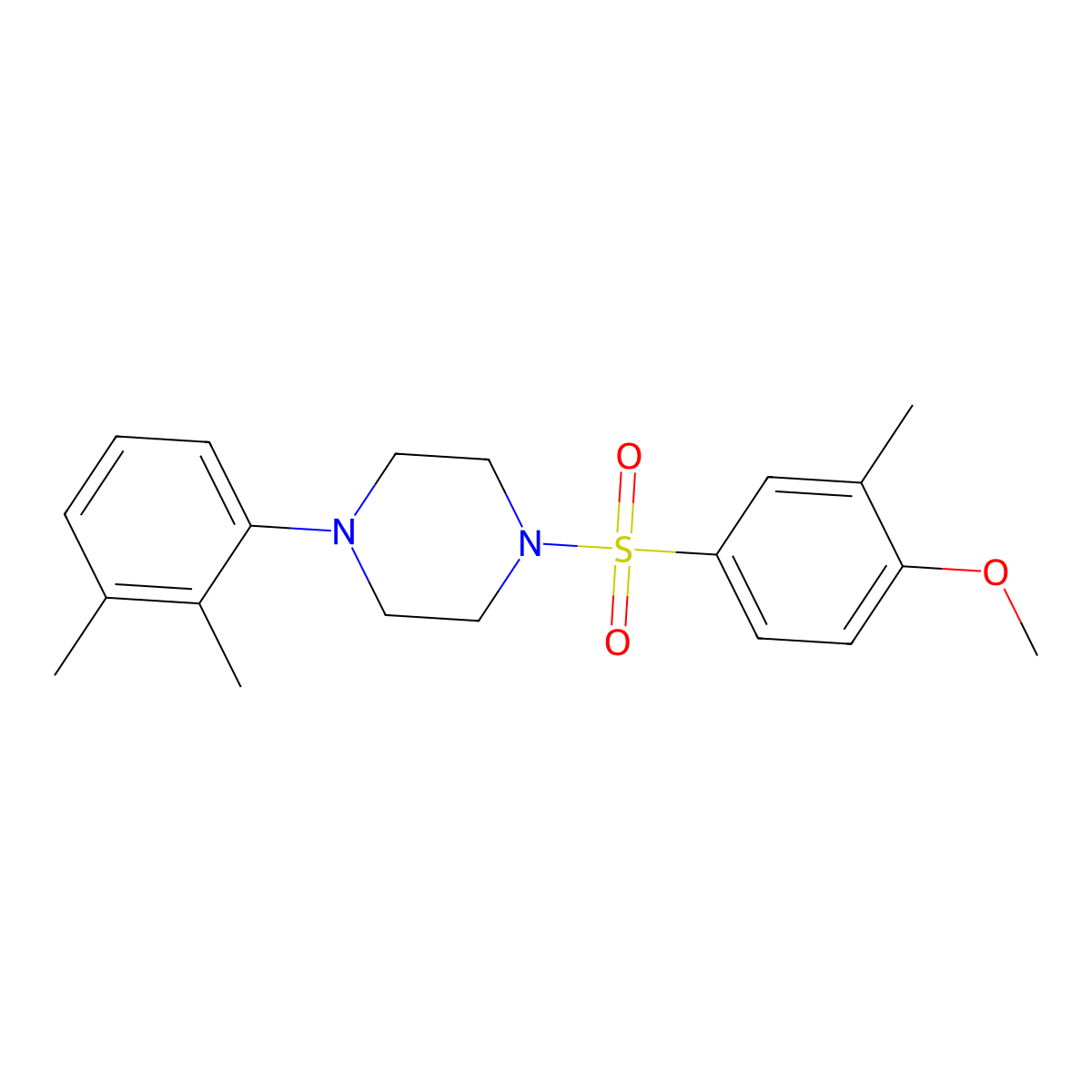 1-(2,3-Dimethylphenyl)-4-[(4-methoxy-3-methylphenyl)sulfonyl]piperazine molecular structure, CAS 681852-65-3