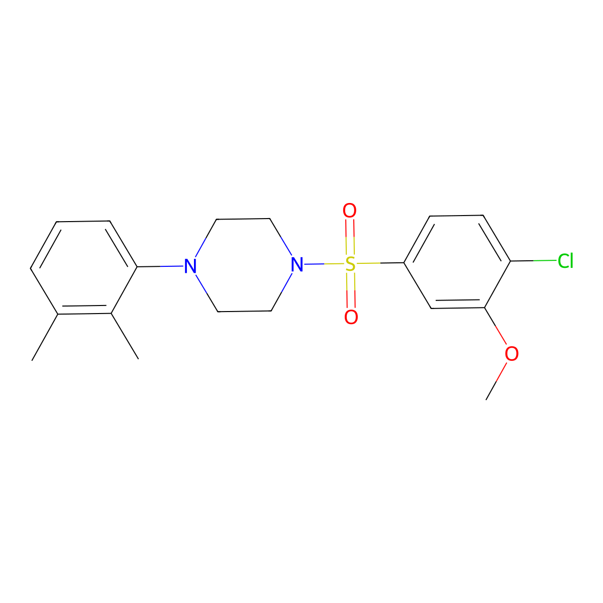1-[(4-Chloro-3-methoxyphenyl)sulfonyl]-4-(2,3-dimethylphenyl)piperazine molecular structure, CAS 681852-67-5