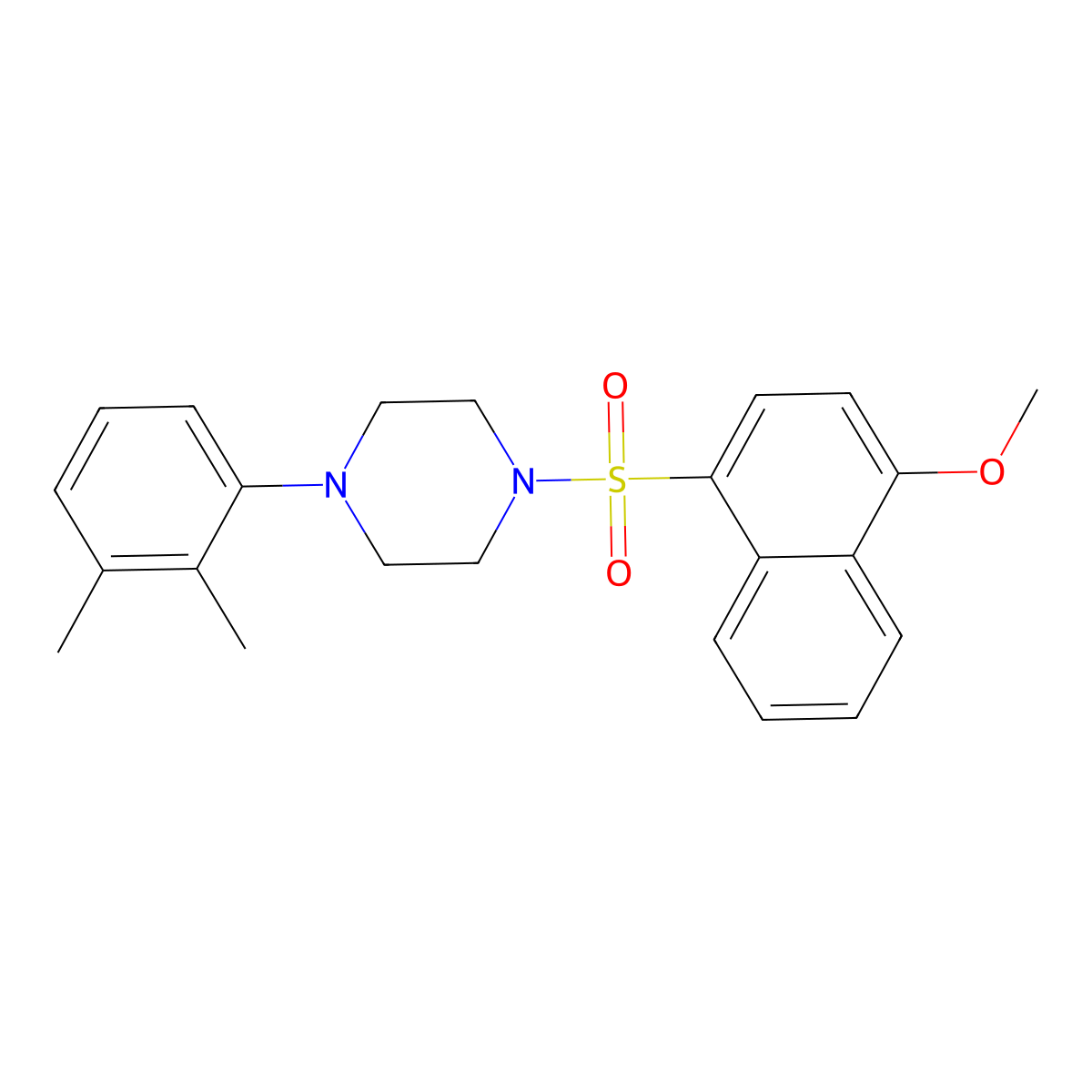 1-(2,3-Dimethylphenyl)-4-[(4-methoxynaphthalen-1-yl)sulfonyl]piperazine molecular structure, CAS 681852-68-6