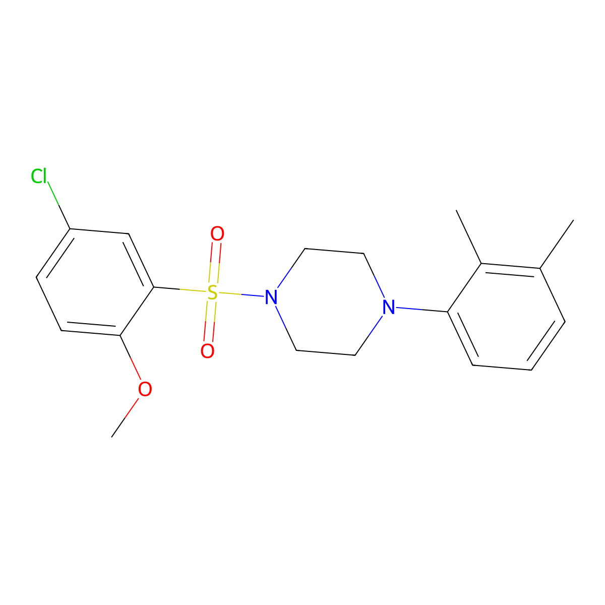 1-(5-Chloro-2-methoxyphenyl)sulfonyl-4-(2,3-dimethylphenyl)piperazine molecular structure, CAS 681852-75-5