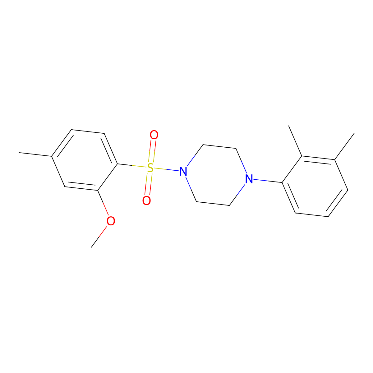 1-(2,3-Dimethylphenyl)-4-(2-methoxy-4-methylphenyl)sulfonylpiperazine molecular structure, CAS 681852-79-9