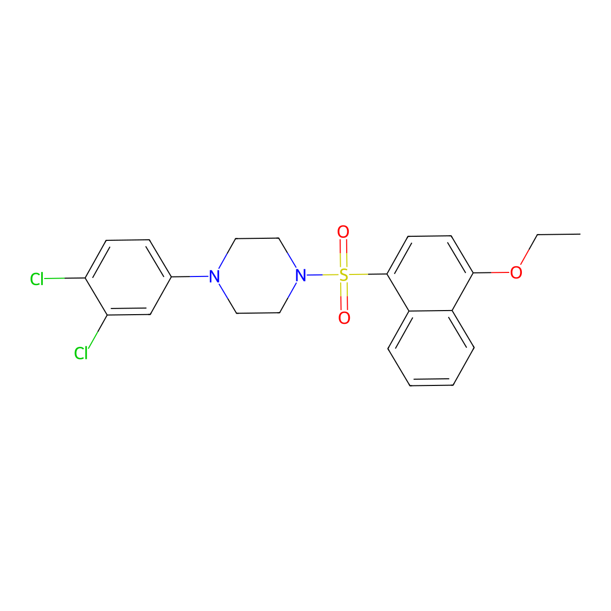 1-(3,4-Dichlorophenyl)-4-[(4-ethoxynaphthalen-1-yl)sulfonyl]piperazine molecular structure, CAS 681852-84-6