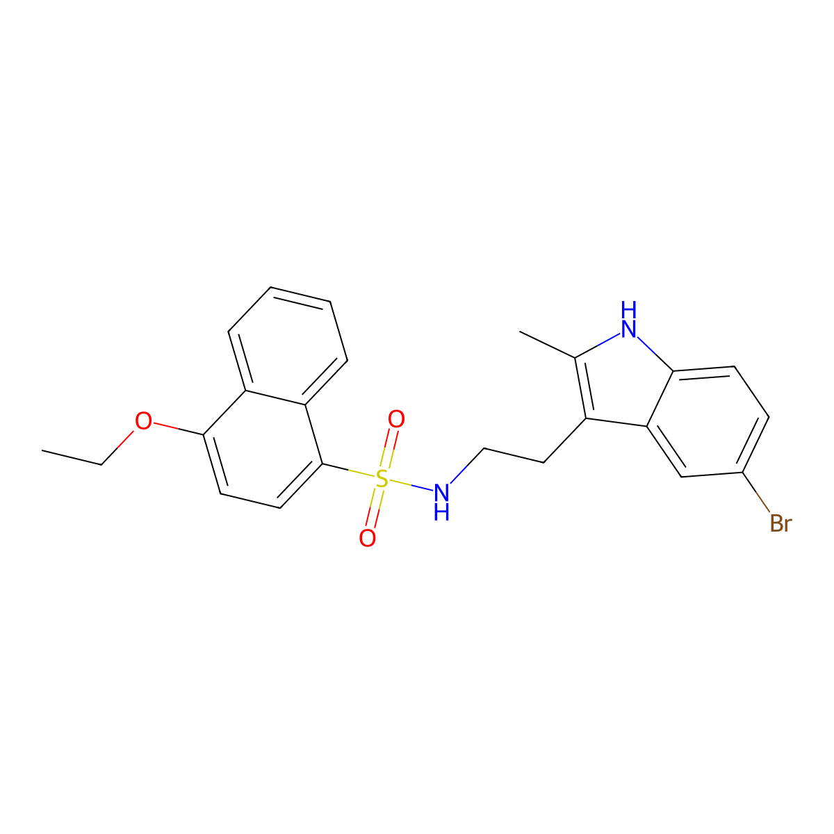 N-[2-(5-bromo-2-methyl-1H-indol-3-yl)ethyl]-4-ethoxynaphthalene-1-sulfonamide molecular structure, CAS 681853-25-8