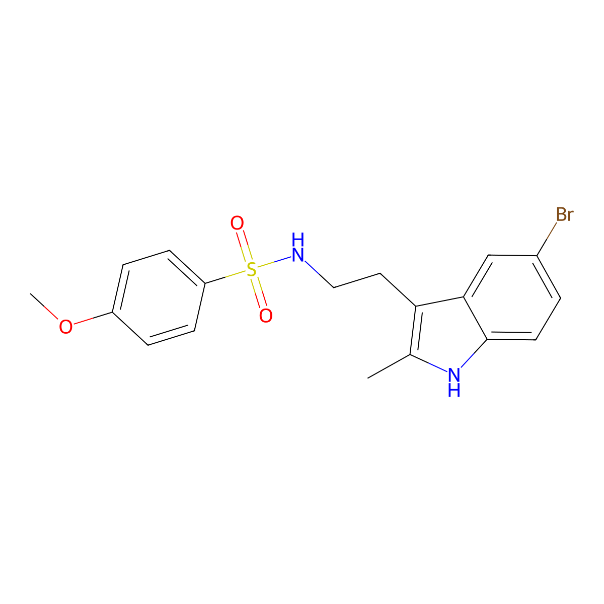 N-[2-(5-bromo-2-methyl-1H-indol-3-yl)ethyl]-4-methoxybenzenesulfonamide molecular structure, CAS 681853-29-2