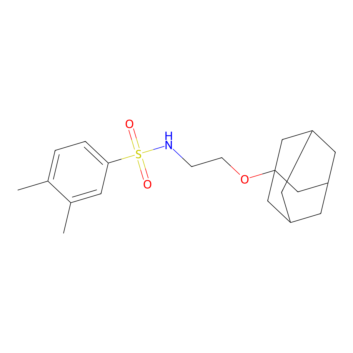 Benzenesulfonamide, N-[2-(adamantan-1-yloxy)ethyl]-3,4-dimethyl- molecular structure, CAS 681854-20-6