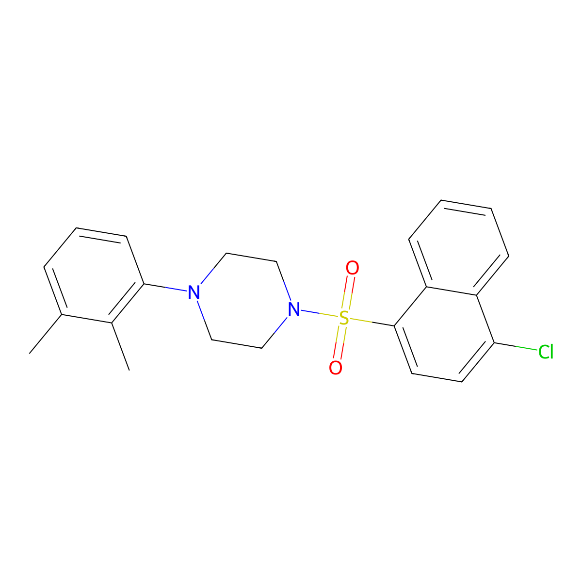 1-[(4-Chloronaphthalen-1-yl)sulfonyl]-4-(2,3-dimethylphenyl)piperazine molecular structure, CAS 681854-21-7