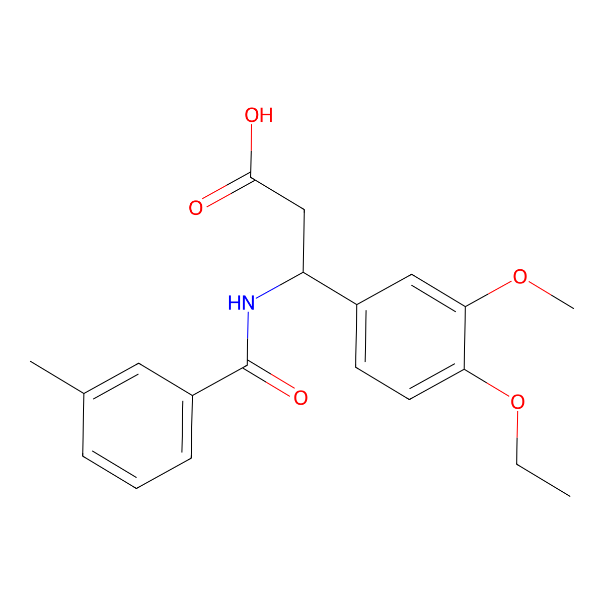 4-Ethoxy-3-methoxy-beta-[(3-methylbenzoyl)amino]benzenepropanoic acid molecular structure, CAS 681854-33-1