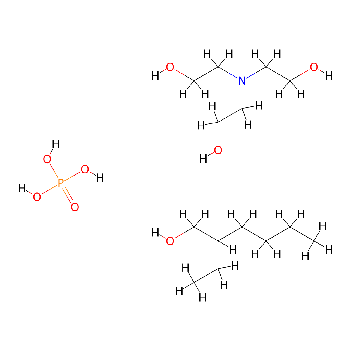 Phosphoric acid, 2-ethylhexyl ester, compd. with 2,2',2''-nitrilotris[ethanol] molecular structure, CAS 68189-01-5