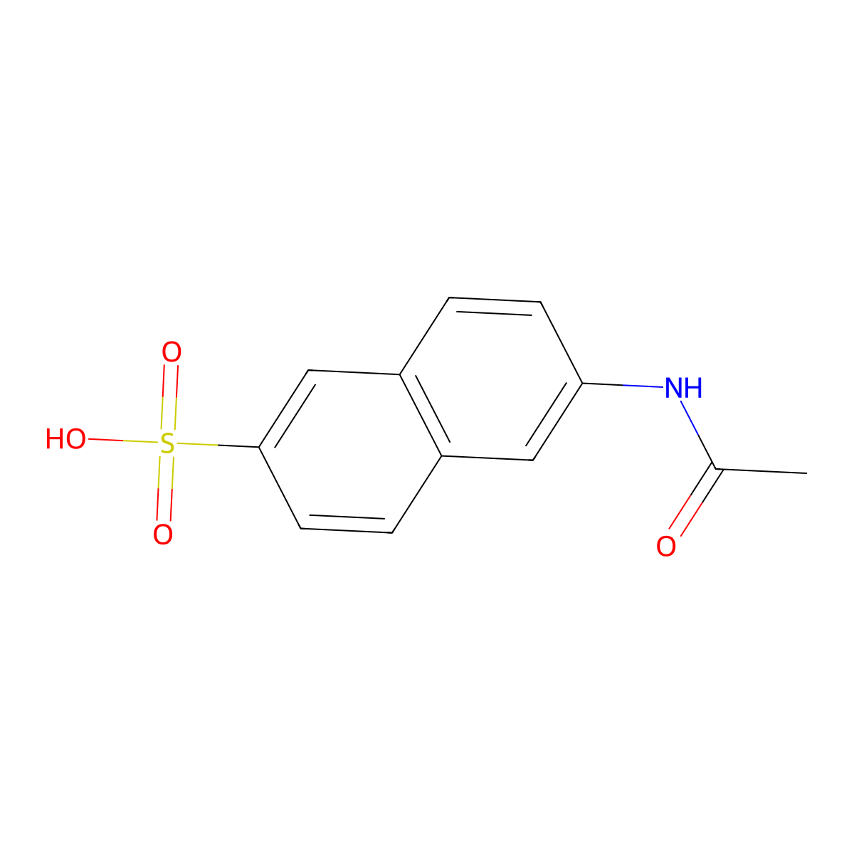 2-Naphthalenesulfonic acid, 6-(acetylamino)- molecular structure, CAS 68189-32-2