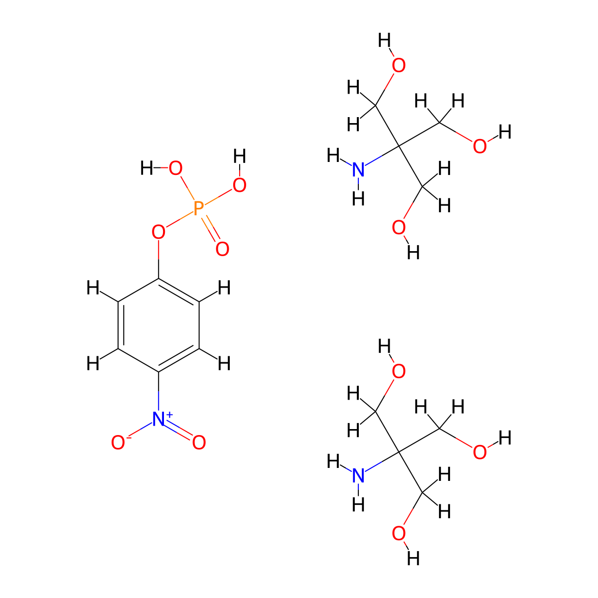 Phosphoric acid, mono(4-nitrophenyl) ester, compd. with 2-amino-2-(hydroxymethyl)-1,3-propanediol (1:2) molecular structure, CAS 68189-42-4
