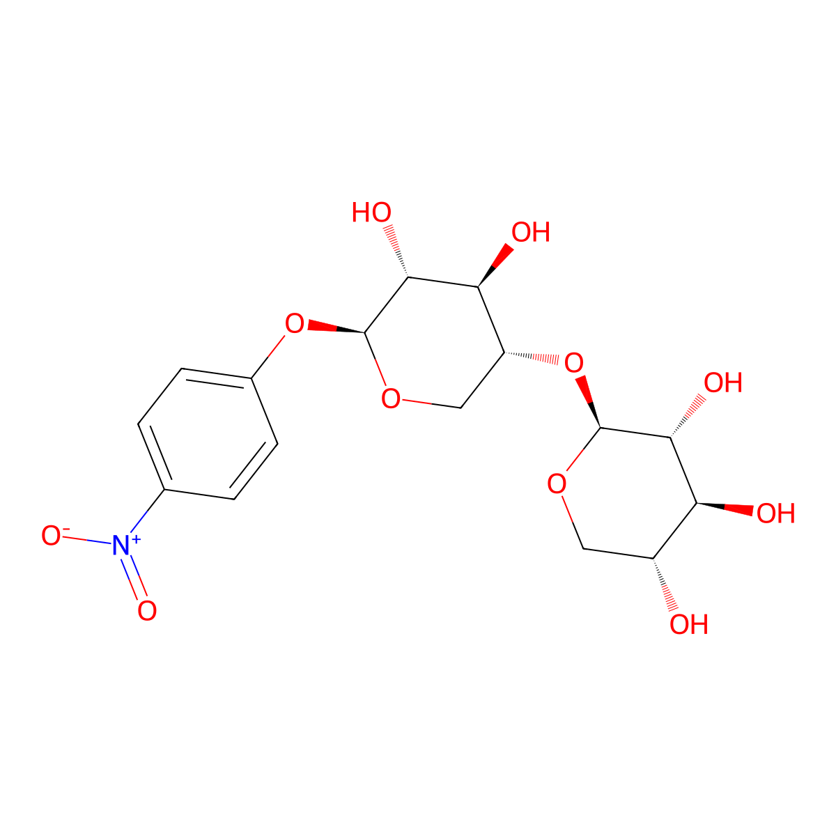 beta-D-xylopyranoside, 4-nitrophenyl 4-O-beta-D-xylopyranosyl- molecular structure, CAS 6819-07-4