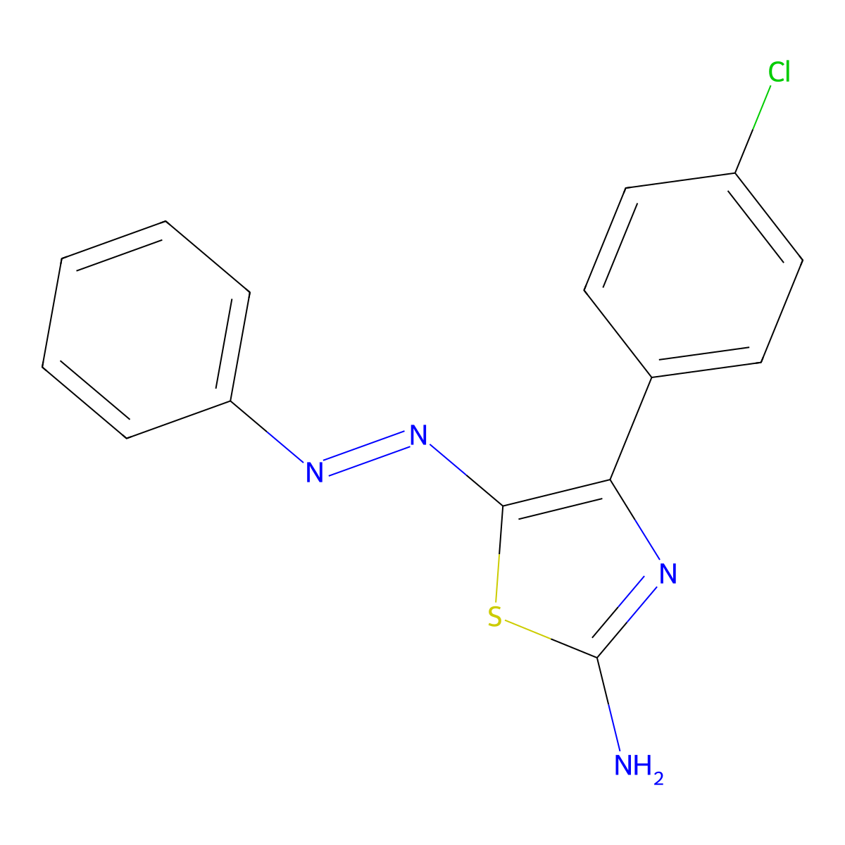 4-(4-Chlorophenyl)-5-(phenyldiazenyl)-1,3-thiazol-2-ylamine molecular structure, CAS 68191-15-1