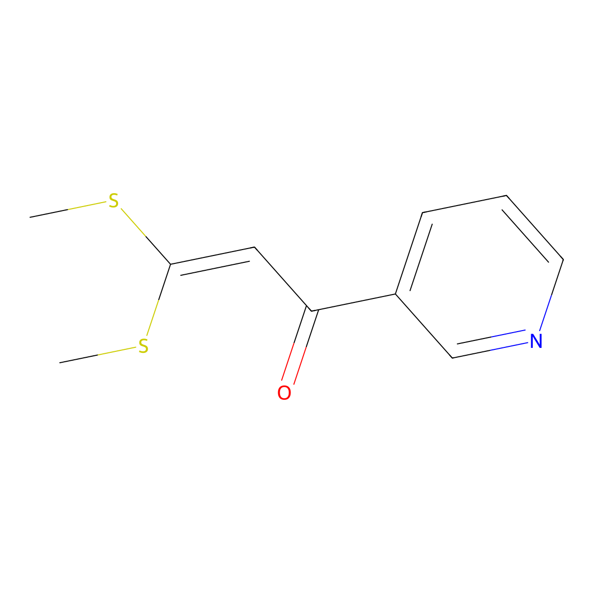 3,3-Bis(methylsulfanyl)-1-(pyridin-3-yl)prop-2-en-1-one molecular structure, CAS 68192-56-3