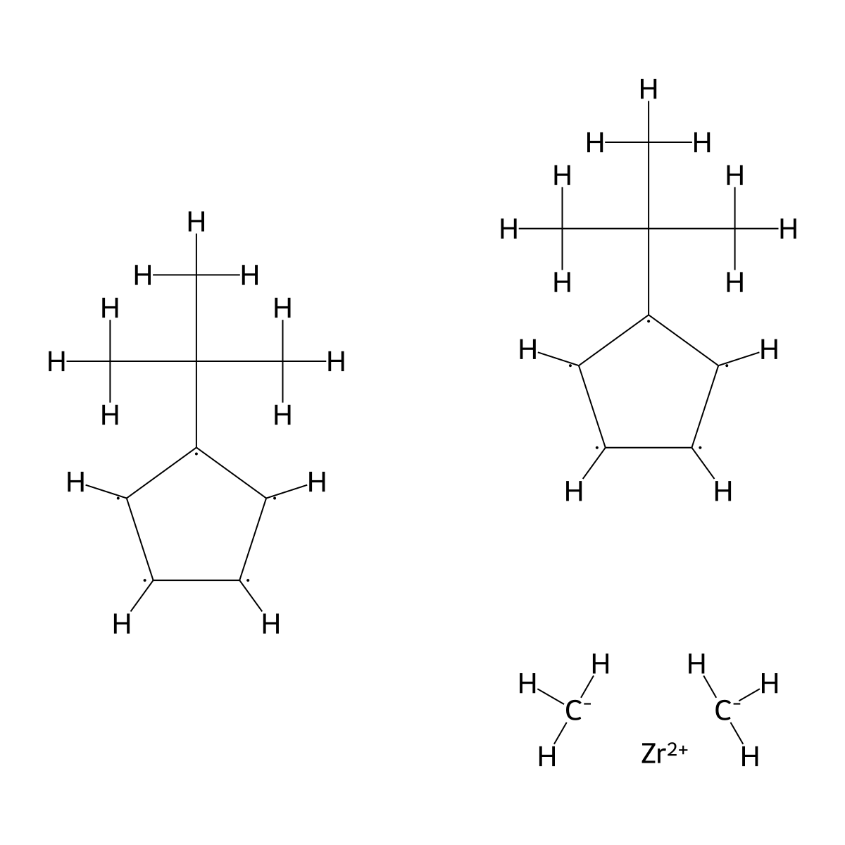 Dimethylbis(t-butylcyclopentadienyl)zirconium molecular structure, CAS 68193-40-8