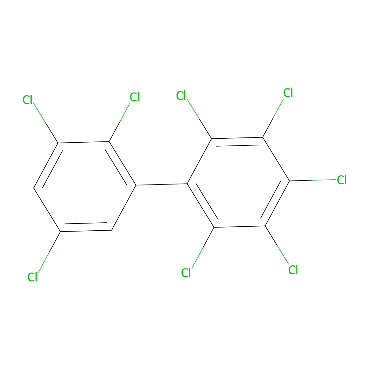 2,2',3,3',4,5,5',6-Octachlorobiphenyl molecular structure, CAS 68194-17-2