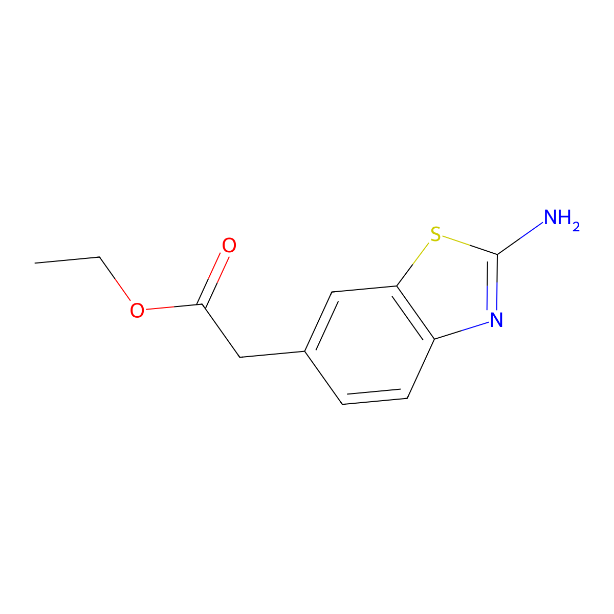 (2-Amino-benzothiazol-6-yl)-acetic acid ethyl ester molecular structure, CAS 68195-02-8
