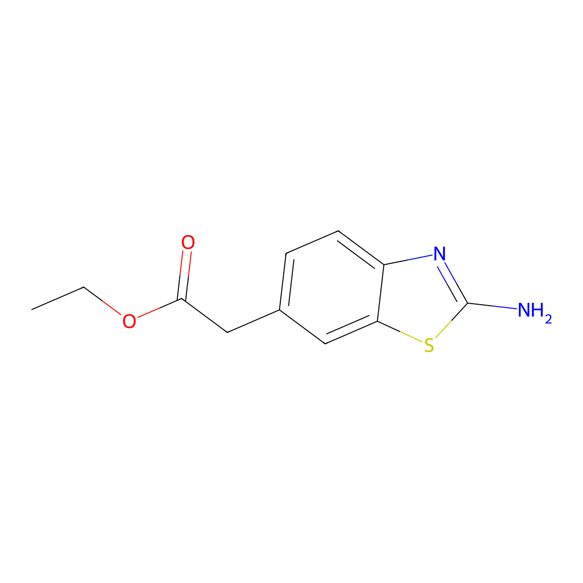 (2-Amino-benzothiazol-6-yl)-acetic acid ethyl ester molecular structure, CAS 68195-02-8