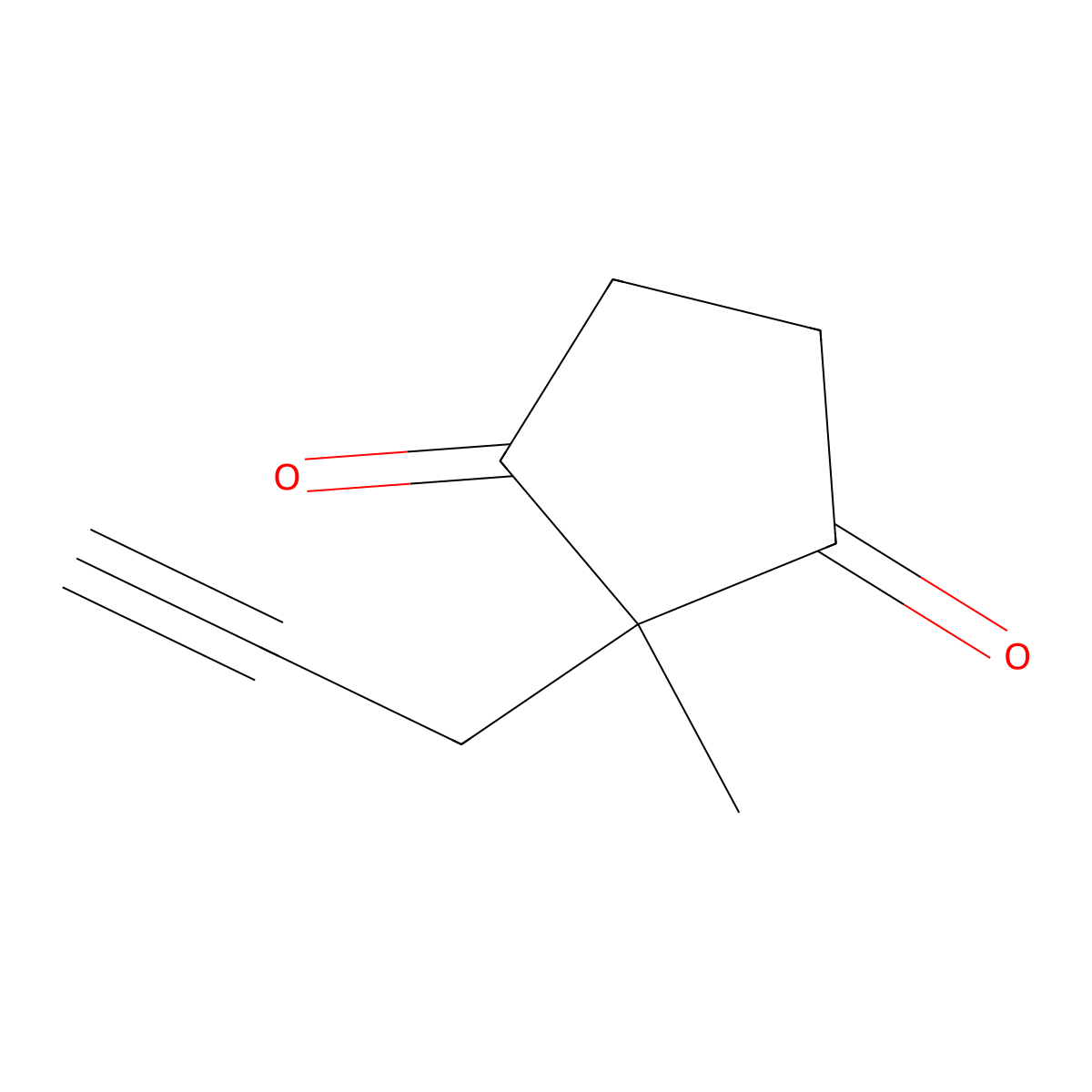 2-Methyl-2-prop-2-ynylcyclopentane-1,3-dione molecular structure, CAS 68197-04-6