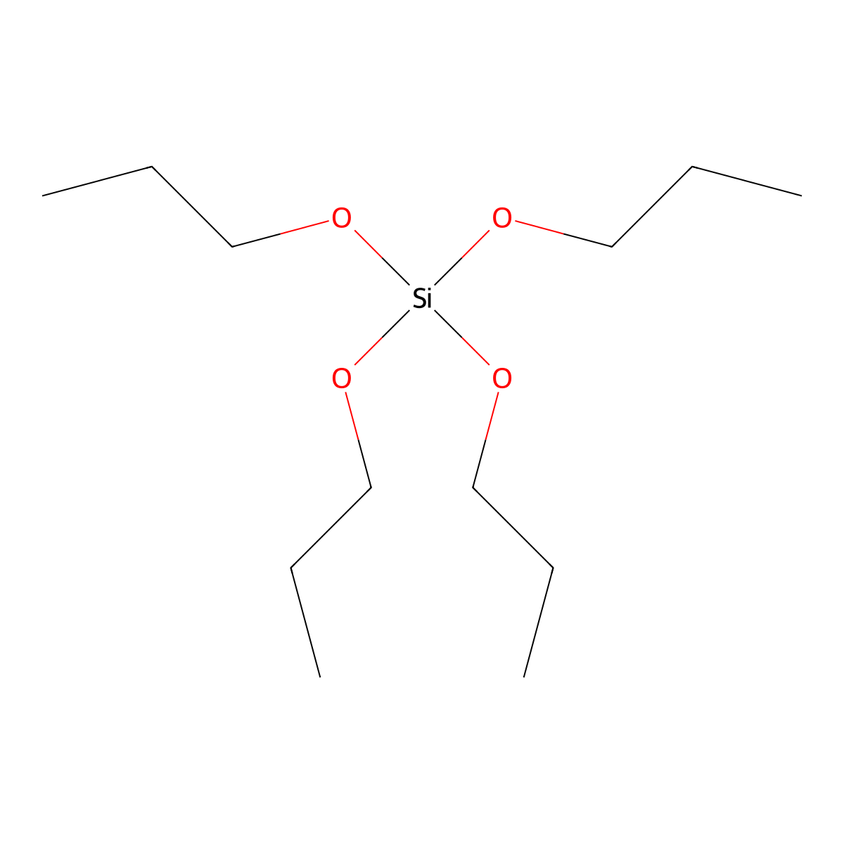 Tetrapropoxysilane molecular structure, CAS 682-01-9