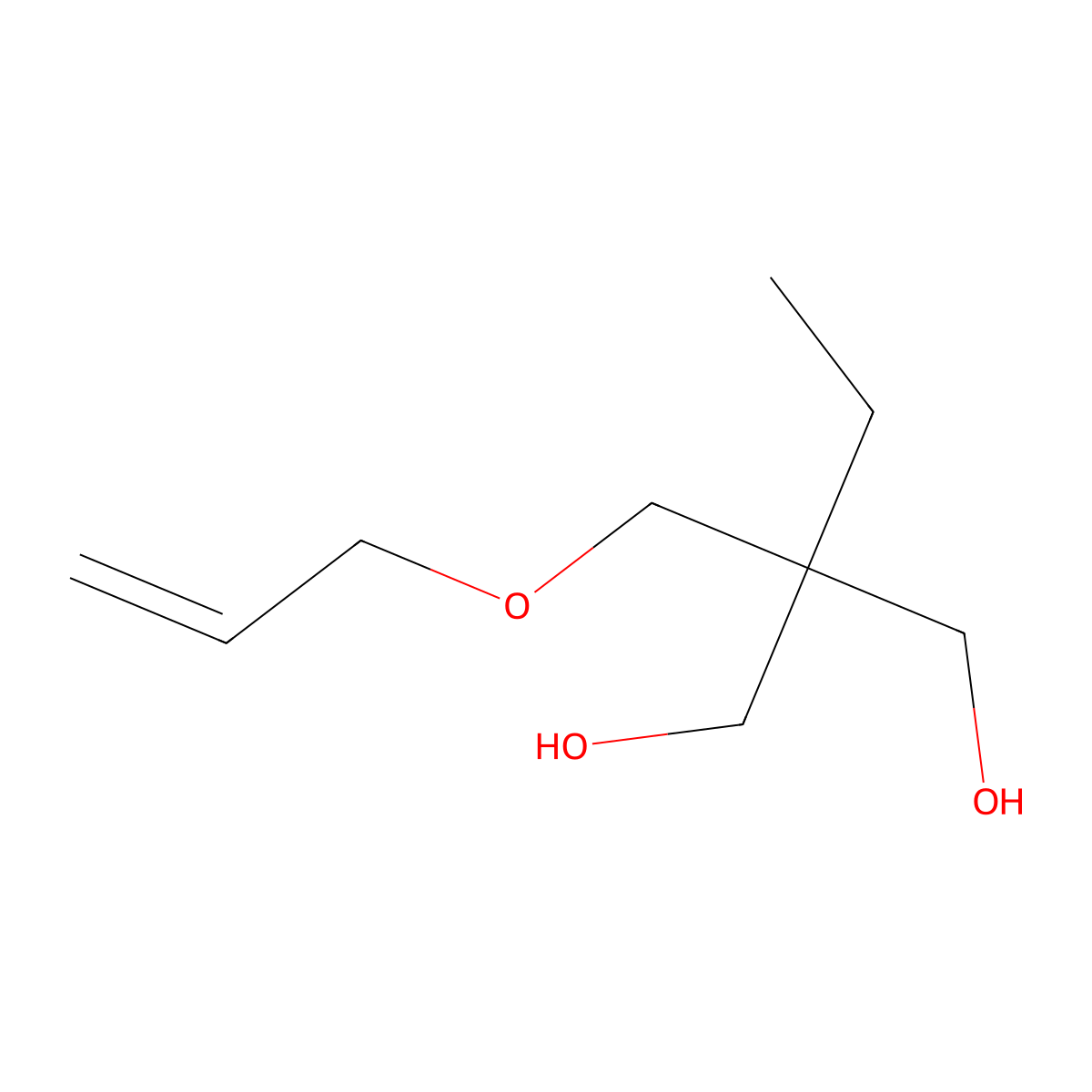 Trimethylolpropane monoallyl ether molecular structure, CAS 682-11-1