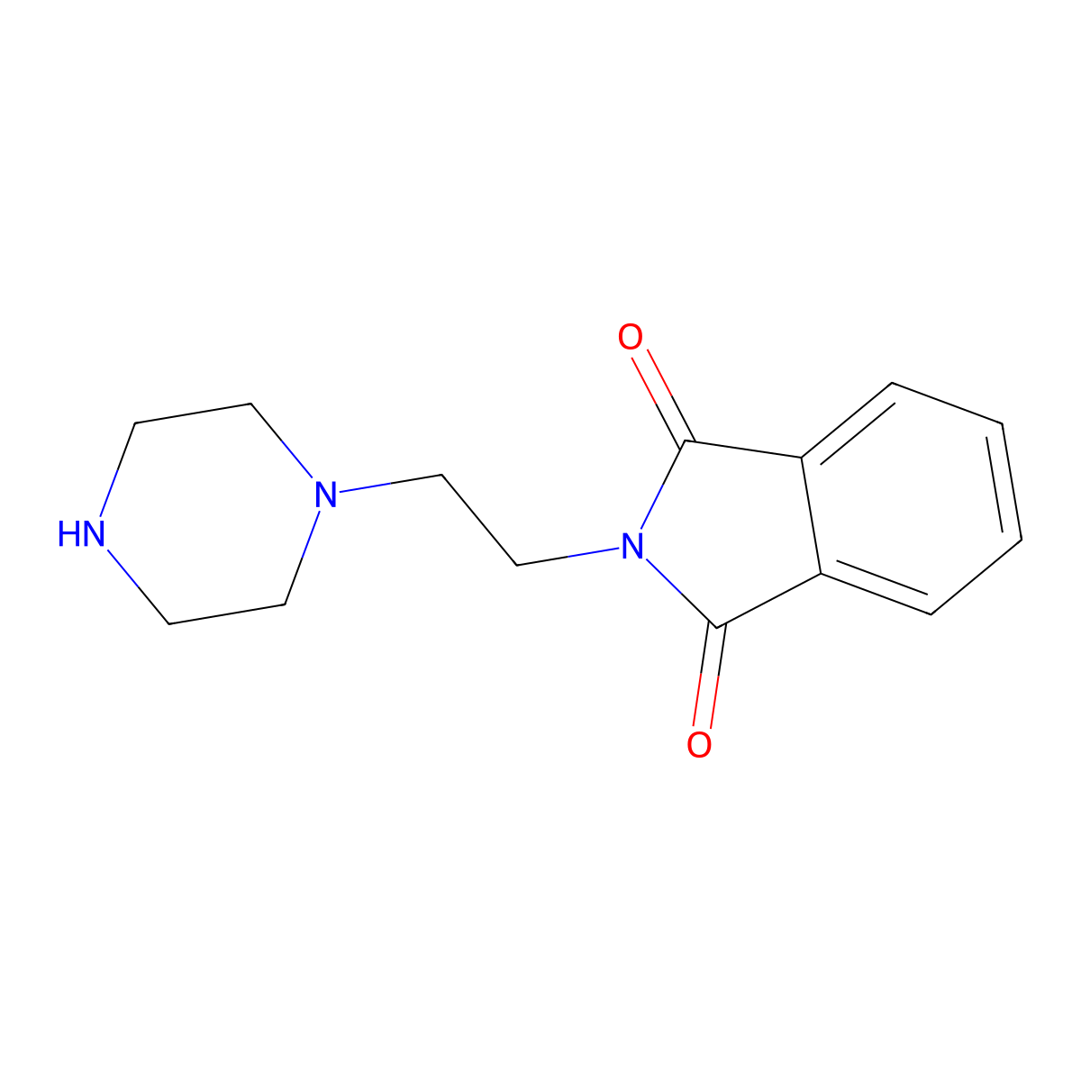 2-[2-(1-Piperazinyl)ethyl]-1H-isoindole-1,3(2H)-dione molecular structure, CAS 6820-93-5