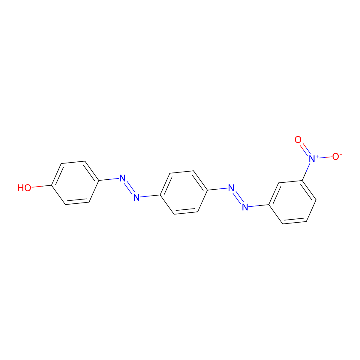 Phenol, 4-(2-(4-(2-(3-nitrophenyl)diazenyl)phenyl)diazenyl)- molecular structure, CAS 68201-77-4