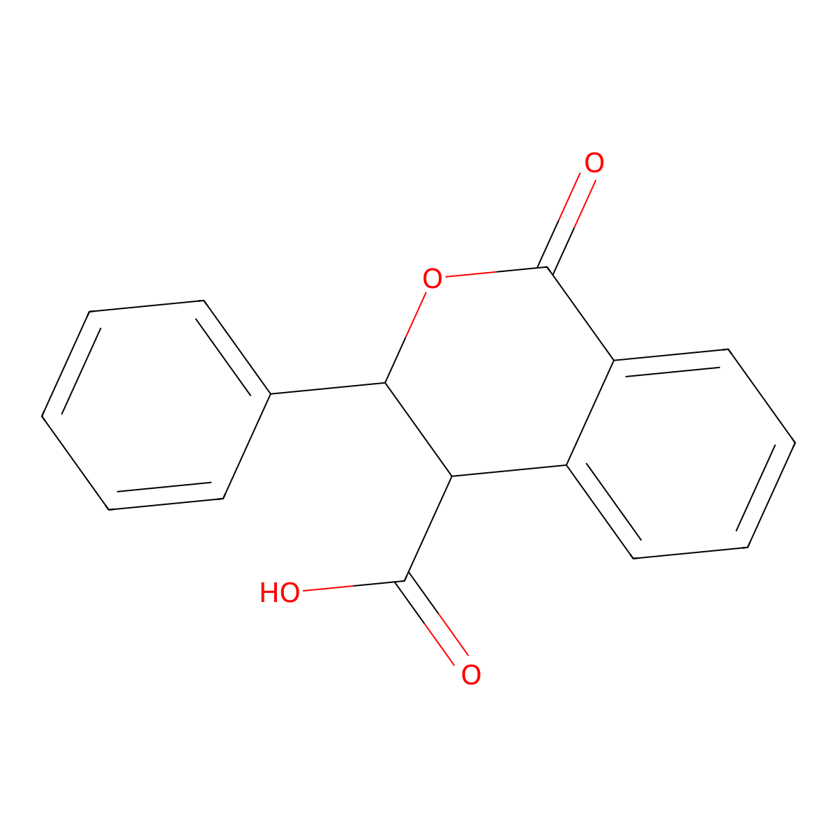 1-Oxo-3-phenyl-3,4-dihydro-1H-2-benzopyran-4-carboxylic acid molecular structure, CAS 68204-74-0
