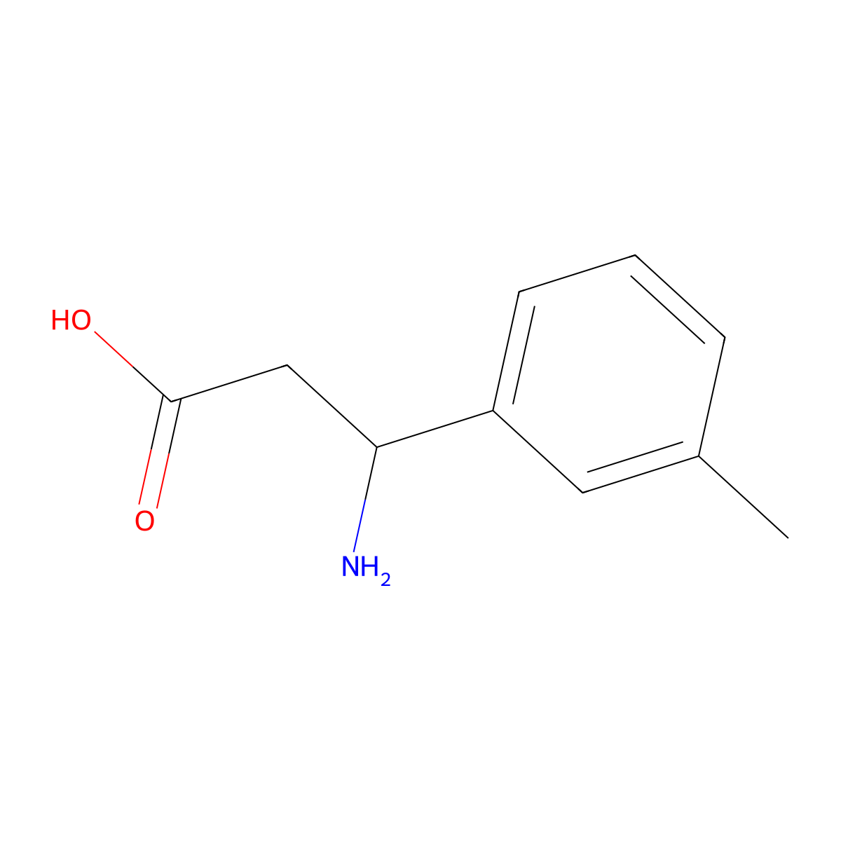 3-Amino-3-(3-methylphenyl)propanoic acid molecular structure, CAS 68208-17-3