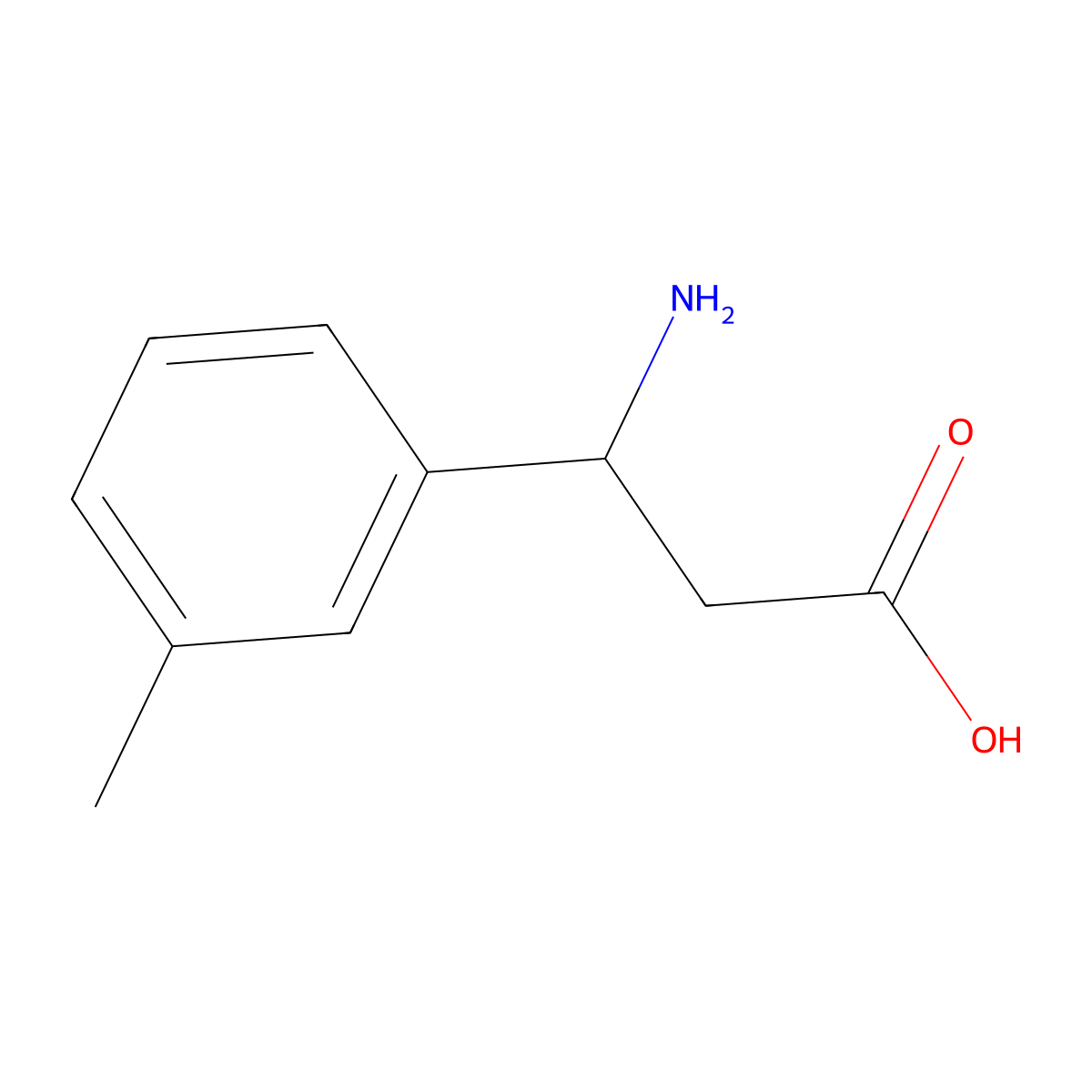 3-Amino-3-(3-methylphenyl)propanoic acid molecular structure, CAS 68208-17-3