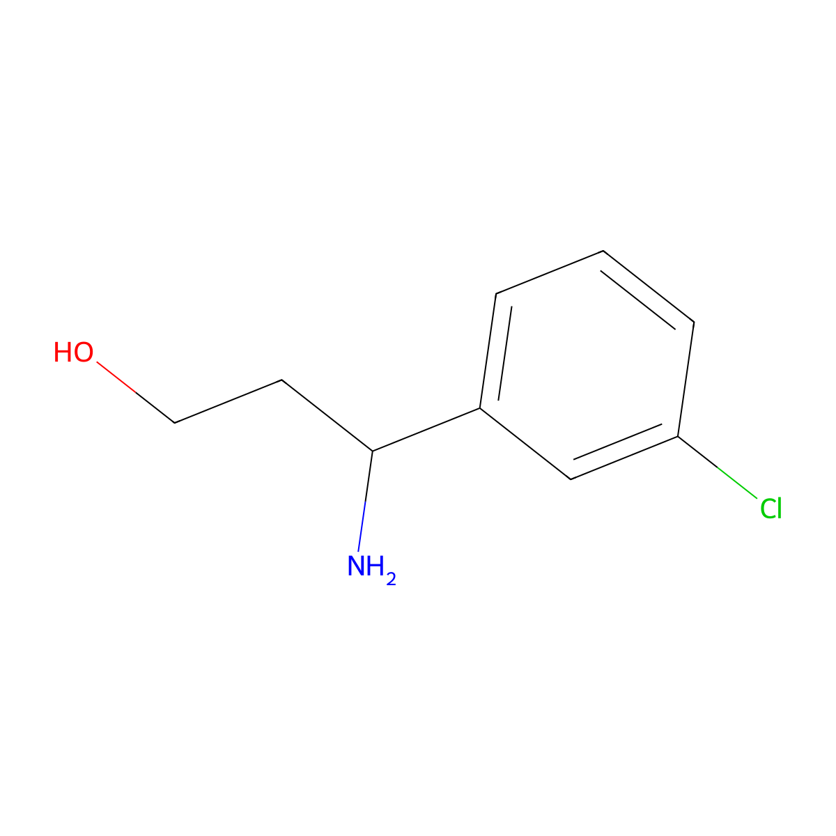 3-Amino-3-(3-chlorophenyl)propan-1-ol molecular structure, CAS 68208-25-3