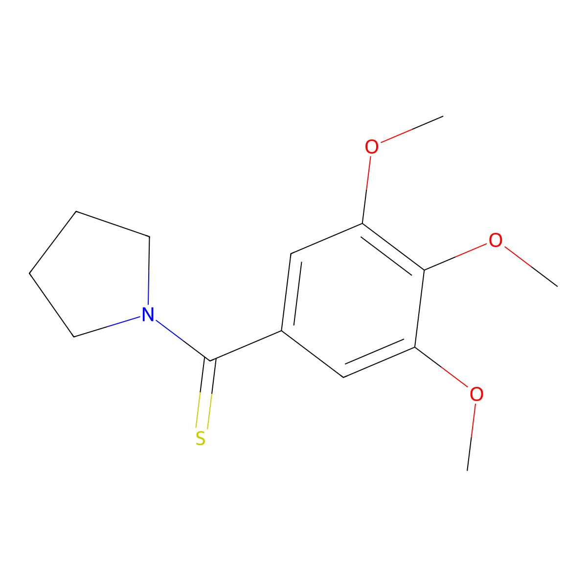 Pyrrolidine, 1-(3,4,5-trimethoxythiobenzoyl)- molecular structure, CAS 68208-99-1