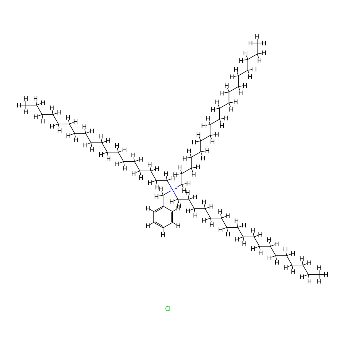 Benzenemethanaminium, N,N,N-trioctadecyl-, chloride (1:1) molecular structure, CAS 68213-97-8