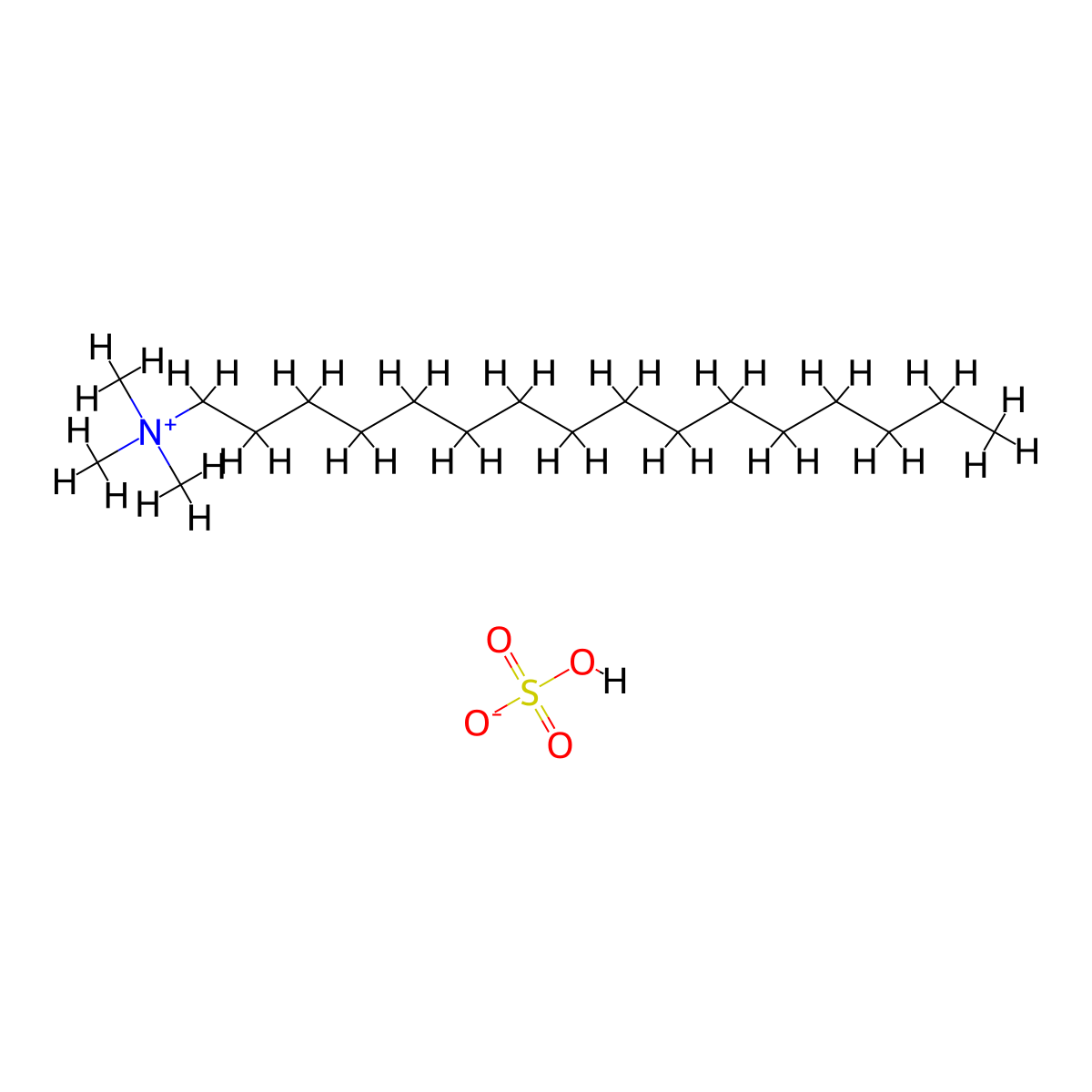 1-Hexadecanaminium, N,N,N-trimethyl-, sulfate (1:1) molecular structure, CAS 68214-07-3