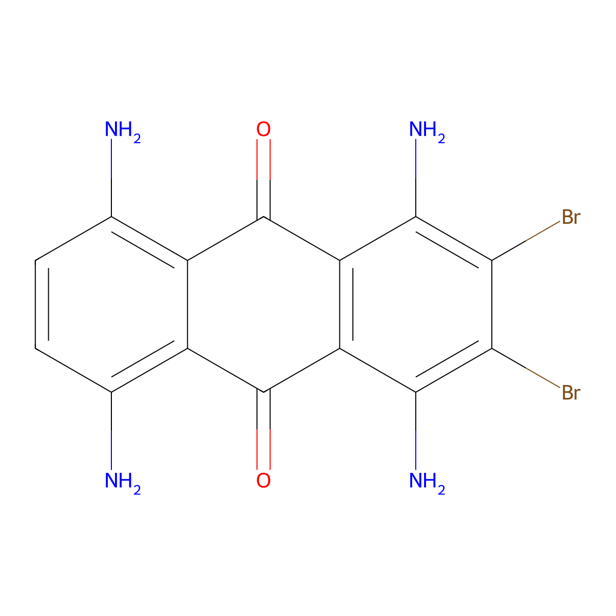 9,10-Anthracenedione, 1,4,5,8-tetraamino-ar,ar-dibromo- molecular structure, CAS 68214-42-6