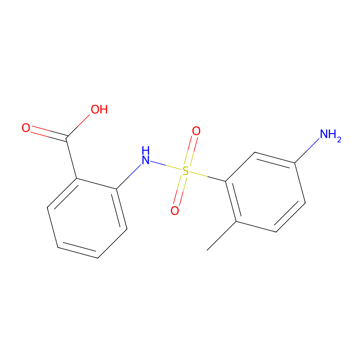 Benzoic acid, 2-(((5-amino-2-methylphenyl)sulfonyl)amino)- molecular structure, CAS 68214-75-5