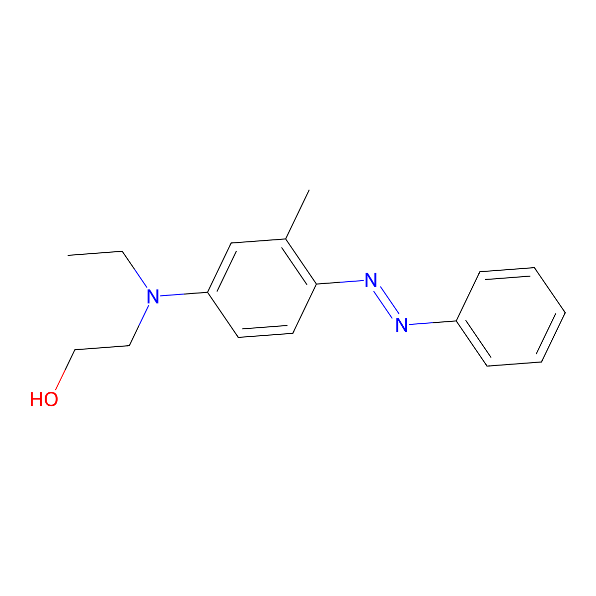 2-[Ethyl[3-methyl-4-(2-phenyldiazenyl)phenyl]amino]ethanol molecular structure, CAS 68214-81-3