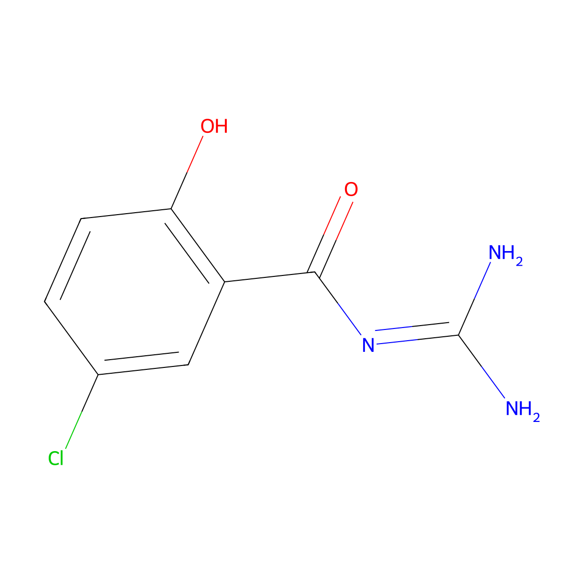 N-(5-Chloro-2-hydroxy-benzoyl)-guanidine molecular structure, CAS 68216-07-9