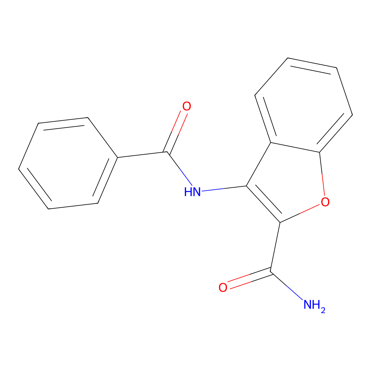 3-Benzamido-1-benzofuran-2-carboxamide molecular structure, CAS 68217-75-4